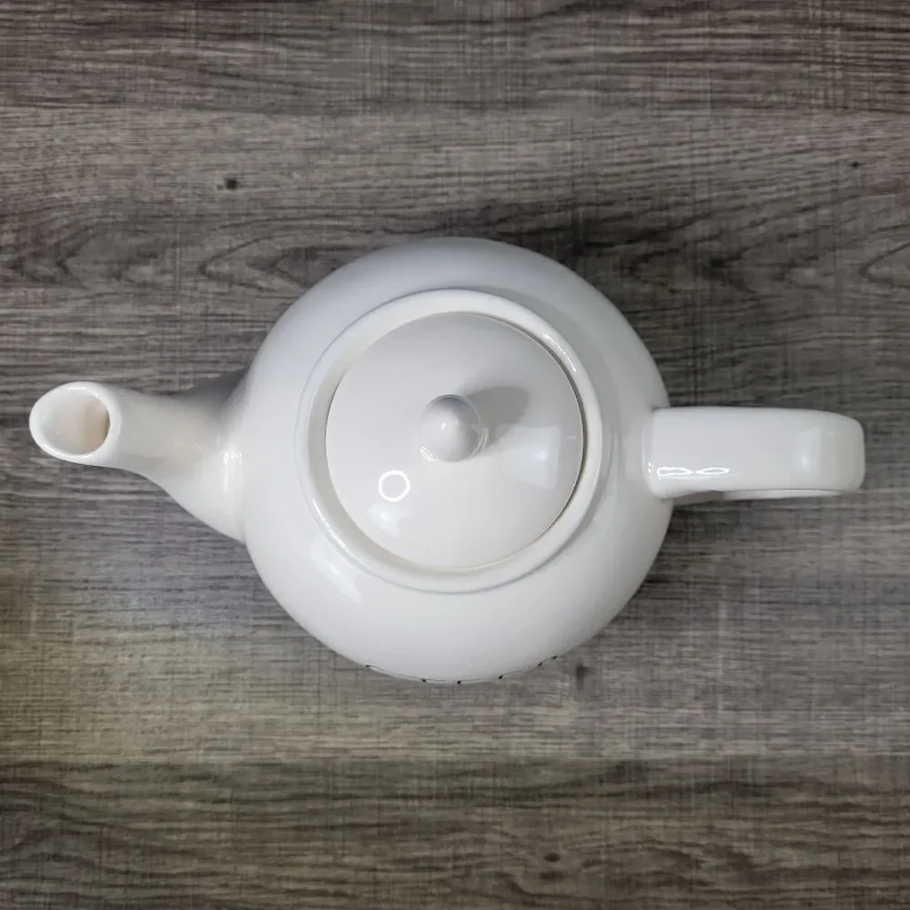 Rae Dunn Artisan‎ Collection Farmhouse White Ceramic Steep Teapot